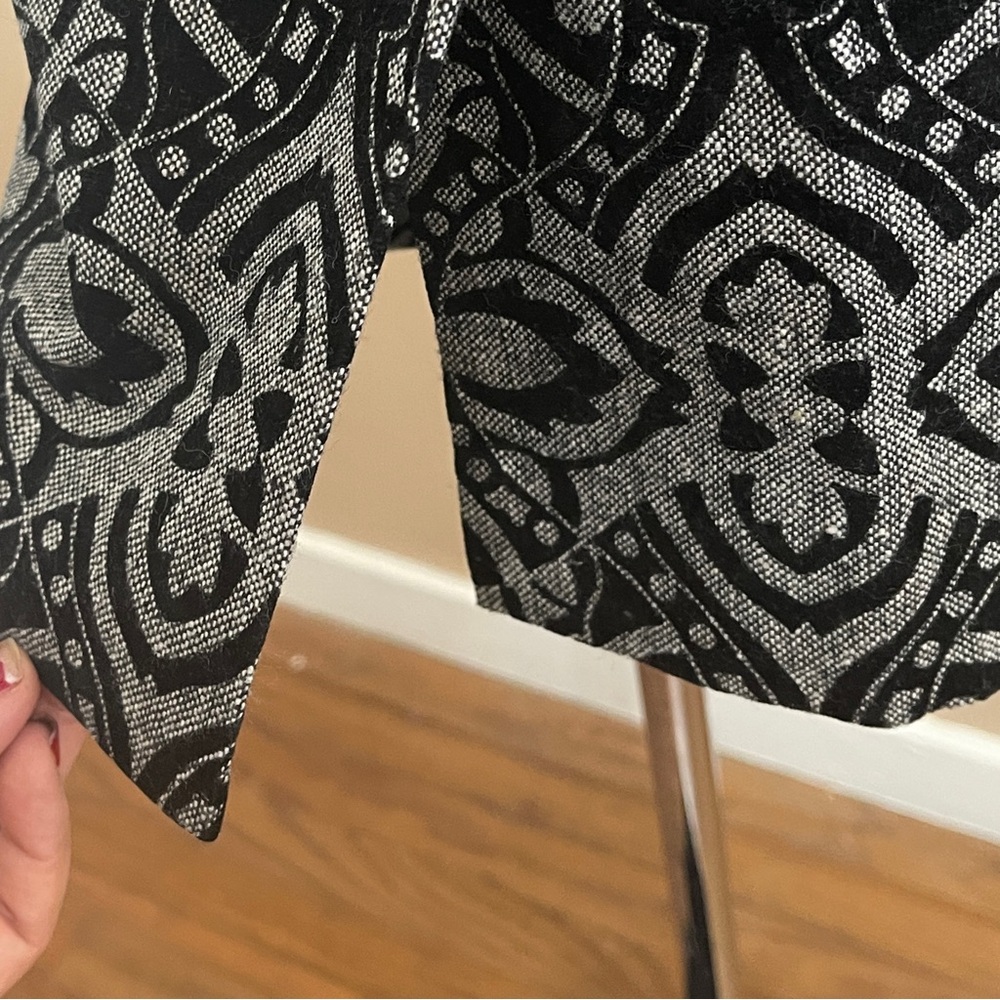 Ann Taylor Black Over Gray Velvet-texture Pencil Skirt Lined Size 10 - Picture 8 of 13